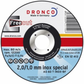 круг отрезной по нержавейке DRONCO 125x2/1x22,2 AS60T FreeCut special inox