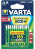 батарейка аккумулятор VARTA R2U AA 2400mAh  BLI4 4008496661466