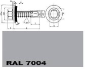 шуруп саморез сверлоконечный EPDM 4,8х 19/3 RAL 7004 серый (упак. 250 шт)