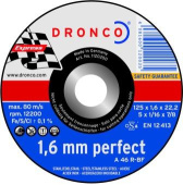 круг отрезной по металлу DRONCO 125x1,6x22,2 perfect A46R
