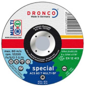 круг отрезной по металлу+камень DRONCO 125x1,2x22,2 ACS 60 T special Multi