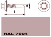 шуруп саморез сверлоконечный EPDM 5,5х 35/12мм RAL 7004 серый (упак. 250 шт)