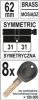 цилиндр замка YATO YT-69920 62мм 31/31 8 ключей, вертушка