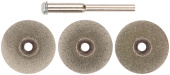 круги отрезные с алмазным напылением FIT-36930 (3шт/штифт Ø 3мм/круги Ø 22мм)