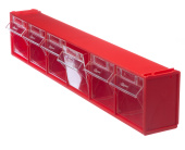 ящик лоток откидной Стелла-техник F-600-6 (600x96x112h) 6 ячеек/красный/прозрачный