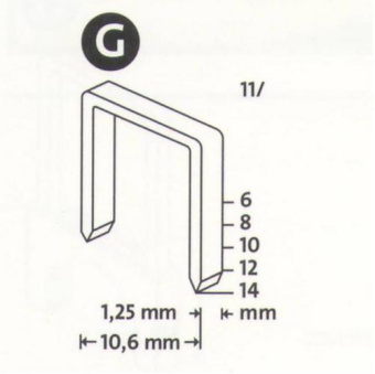 скрепки для степлера  8мм FASTERTOOLS 3571 1000шт.(тип G) (уп.25шт.)