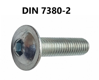 10.9 винт полукруглая головка имбус с фланцем М 5х12 DIN 7380-2 цинк